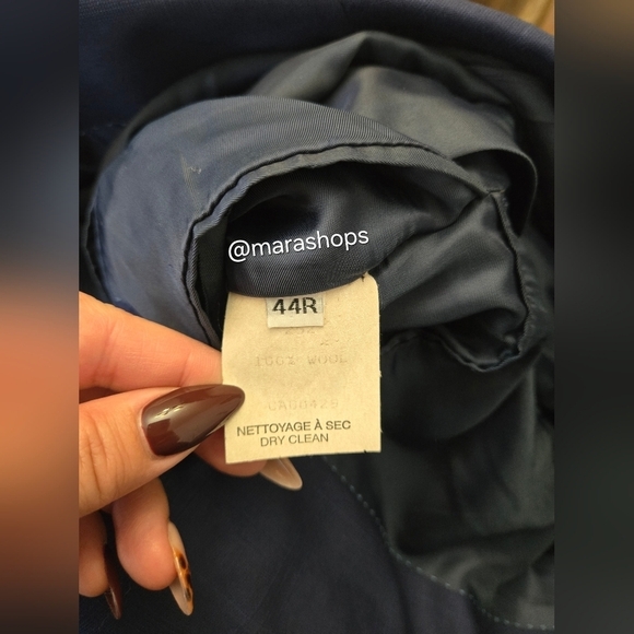 Peter Millar Navy Tailored Fit Glen Plaid Wool Blazer Suit Jacket - Picture 9 of 10